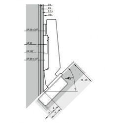 BISAGRA HETTICH INTERMAT -45º