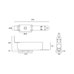 Bisagra pivotante JNF IN.05.204 c/retencion 100 kgs