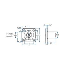 CERRADURA 362/25mm CROMO LLAV.IGUALES