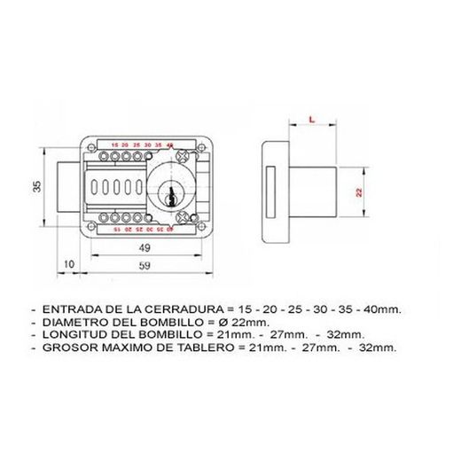 CERRADURA 965 REGULABLE OJMAR