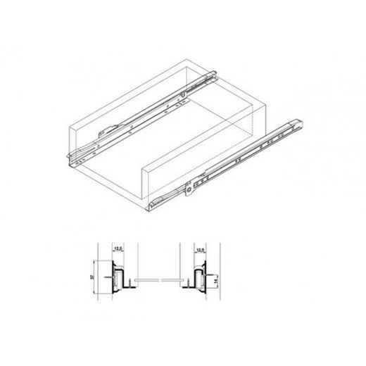 JUEGO GUIAS CAJON GACELA 800mm