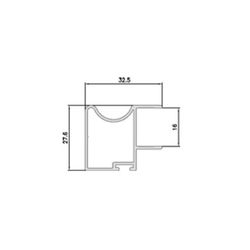 PERFIL TIRADOR 781 2.6 MTS. PLATA MATE