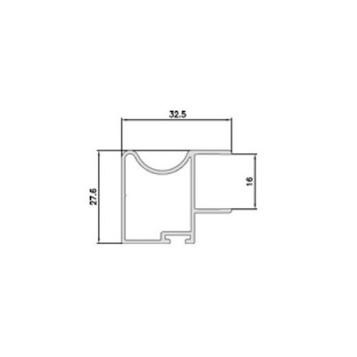 PERFIL TIRADOR 781 2.6 MTS. PLATA MATE