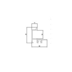 PERFIL TIRADOR MINIMALISTA 2.6 MTS. PLATA 16mm