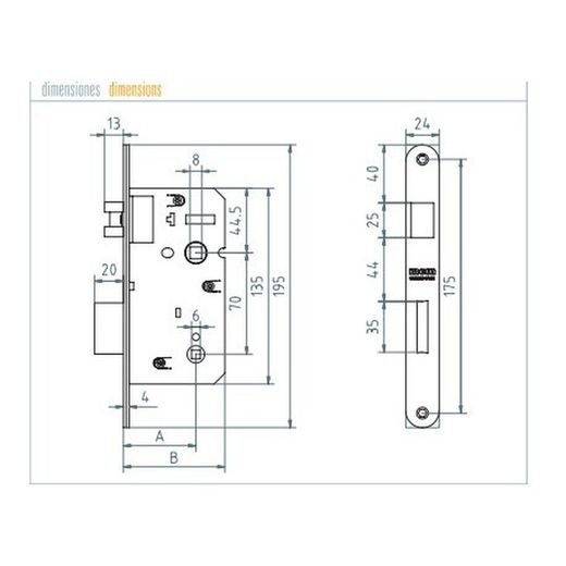 PICAPORTE SILENCIOSO  1709/50mm LATON