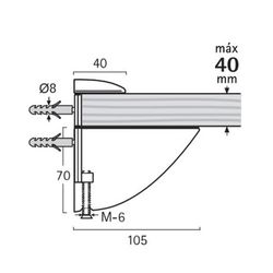 SOPORTE BALDA PELICANO CROMO MATE